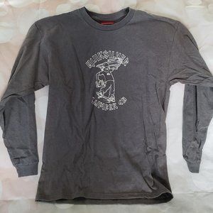 Quiksilver Boys Long Sleeve Skating Skater Shirt NEW Large Dark Grey Made in USA